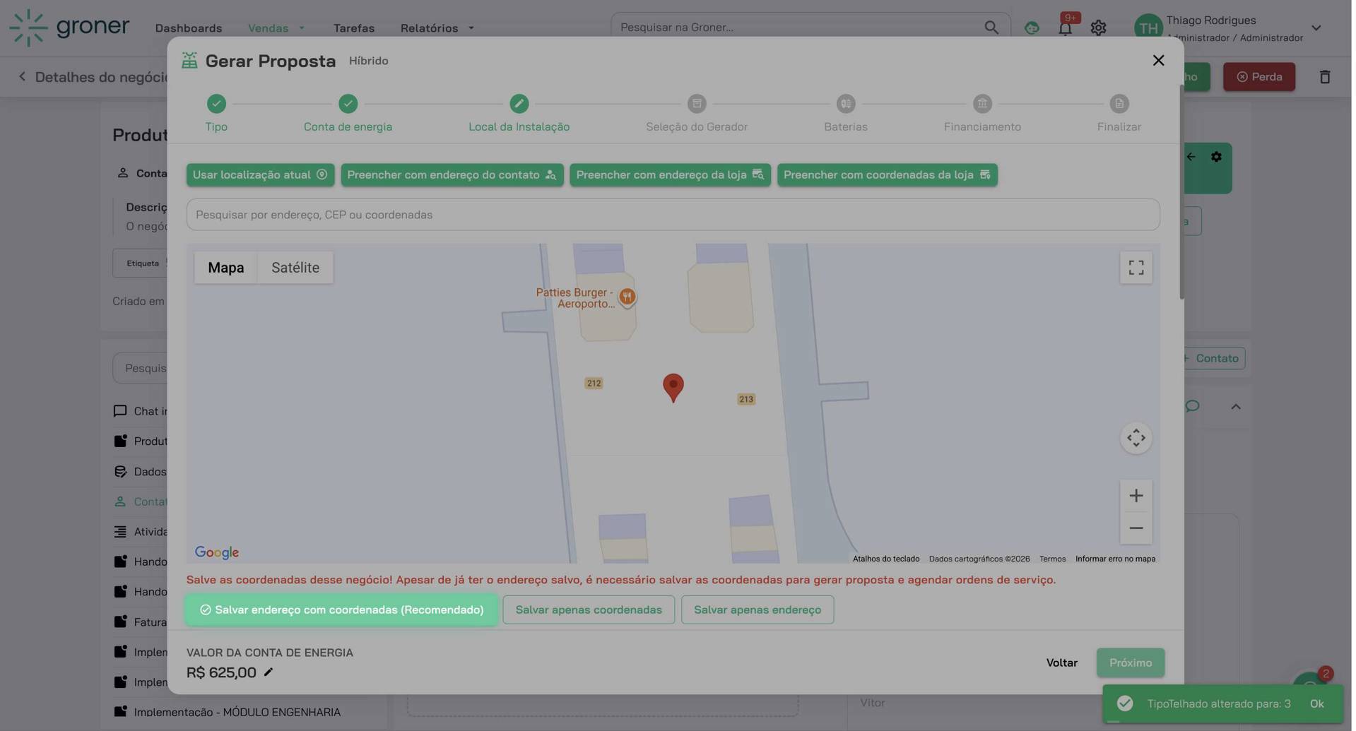 Defina a localização