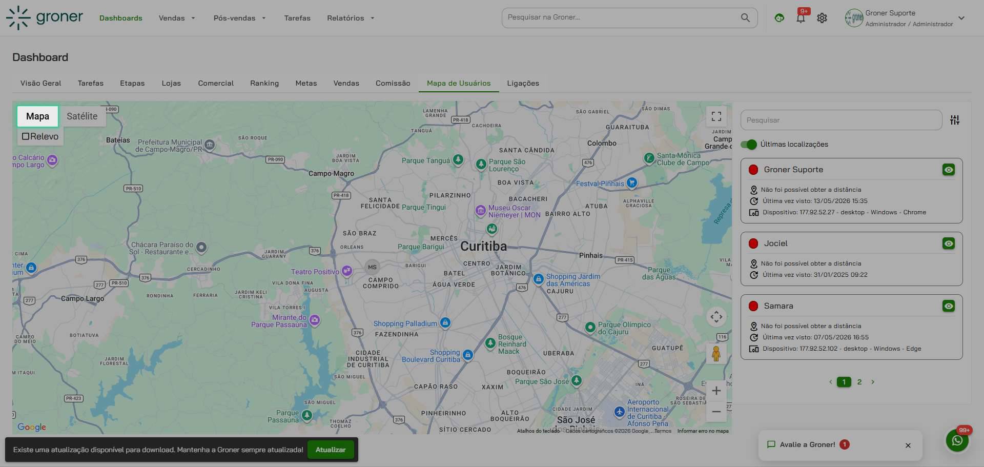 Configure as camadas do mapa