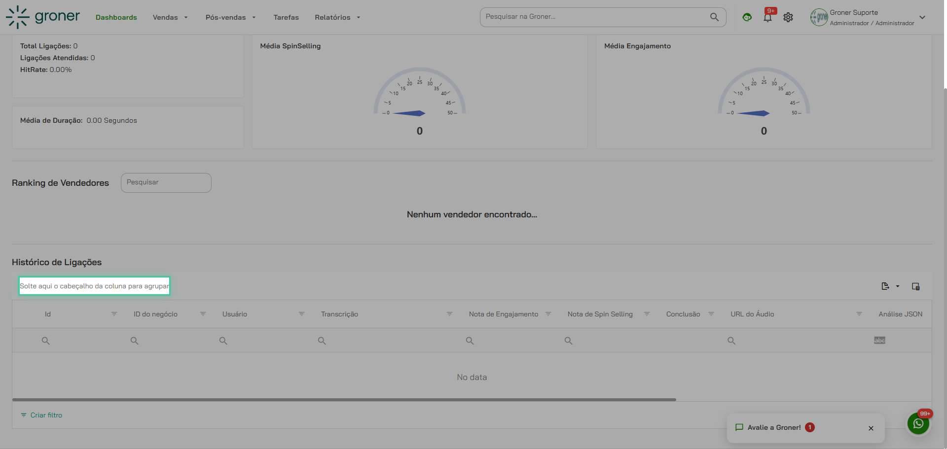 Configure agrupamentos na tabela