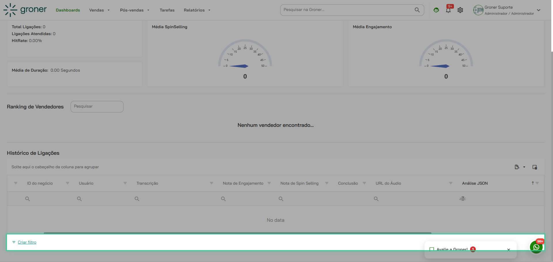 Crie filtros avançados no Histórico de Ligações