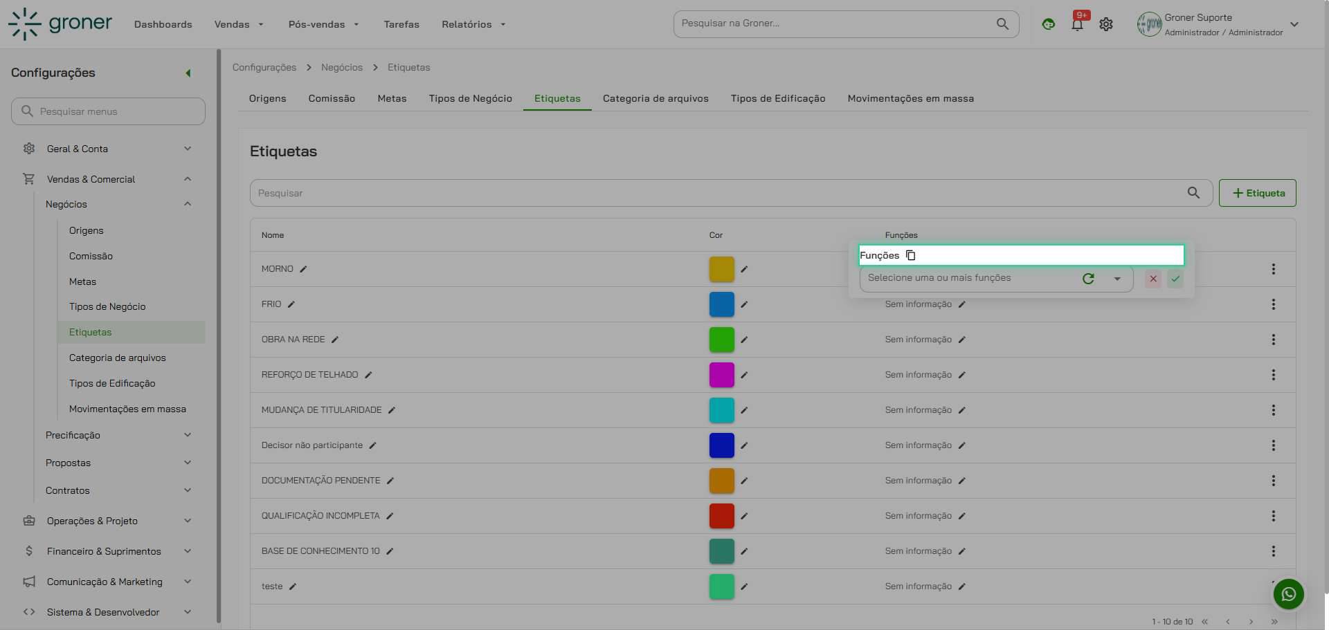Acesse a seção de Funções