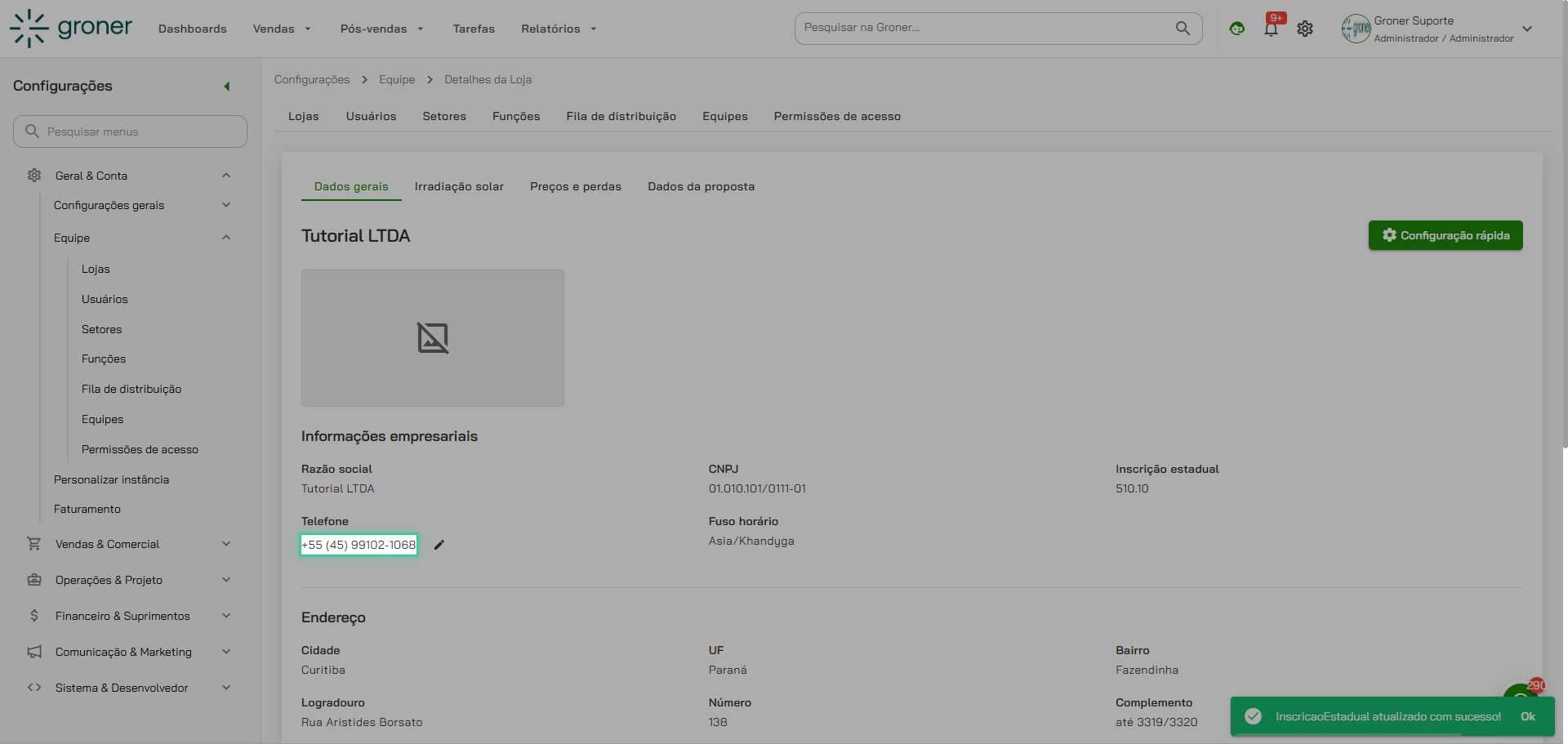 Configure o telefone principal