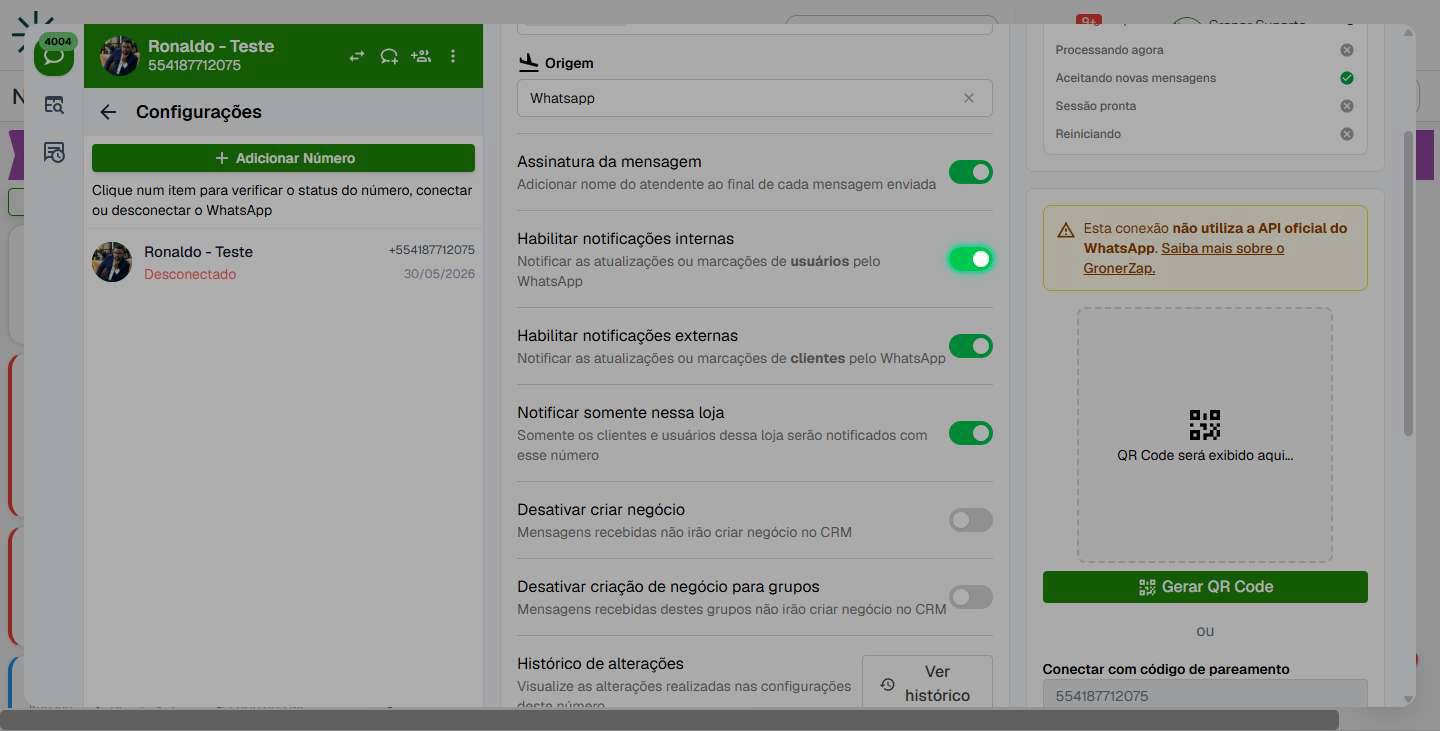 Ajuste as notificações de usuários