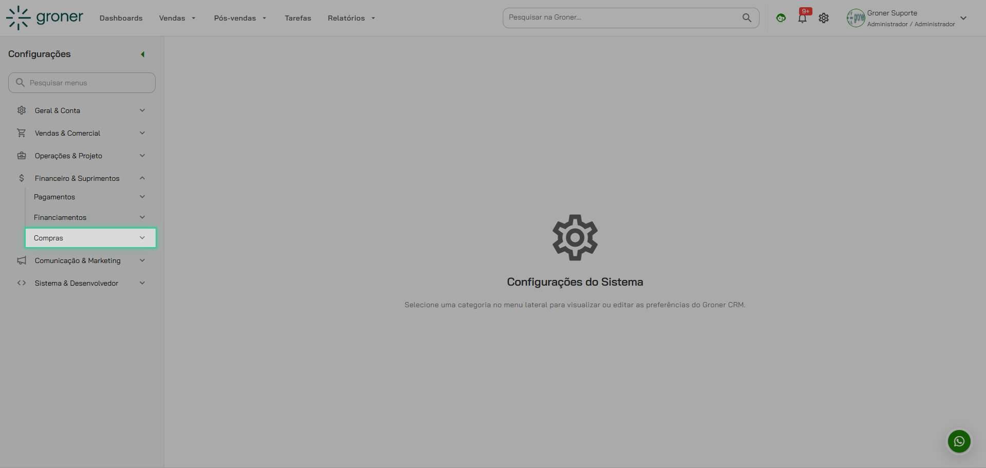 Navegue até Compras