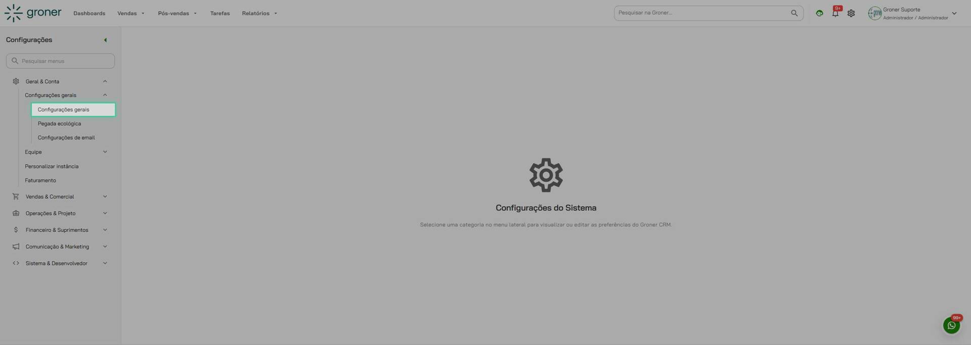 Confirme o acesso às Configurações