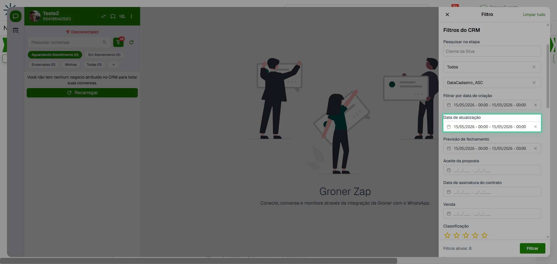 Use outros filtros de data