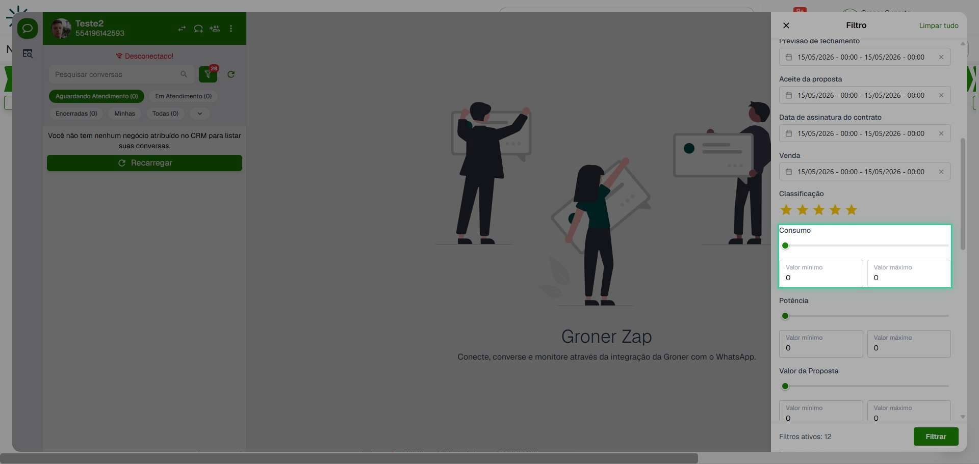 Filtre por valores de negócio