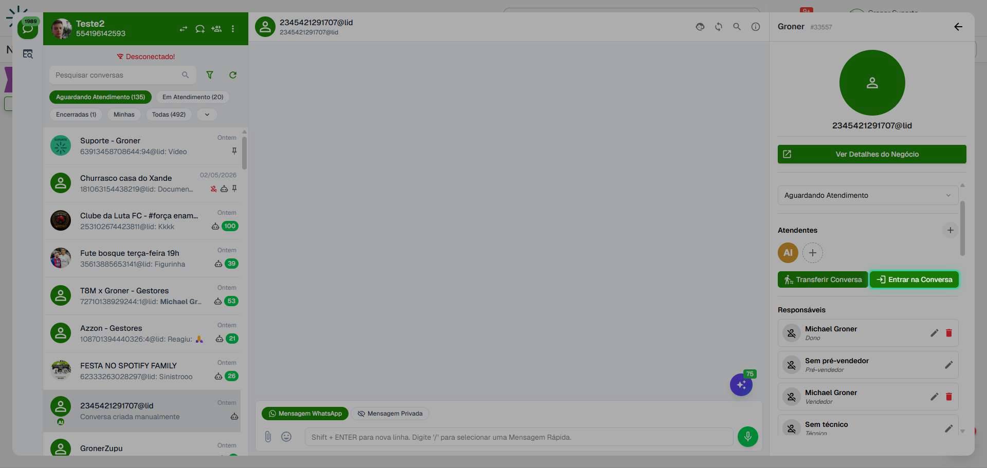 Entre em uma conversa