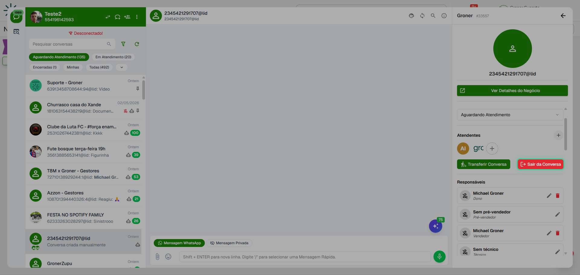 Saia de uma conversa quando não for mais necessário
