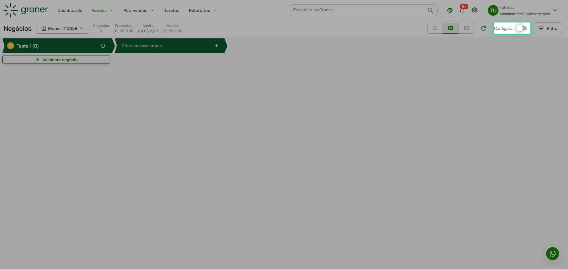 Acesse as configurações do sistema